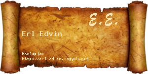 Erl Edvin névjegykártya